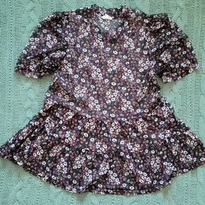 Sheer Floral Puff Sleeve Blouse